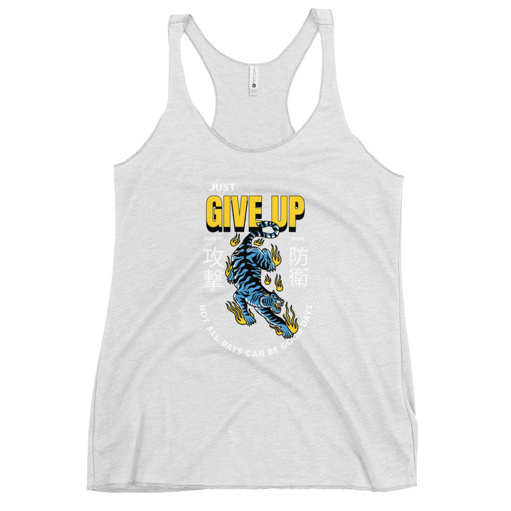 Give Up Tank Top - Blue Tiger - Women's Racerback