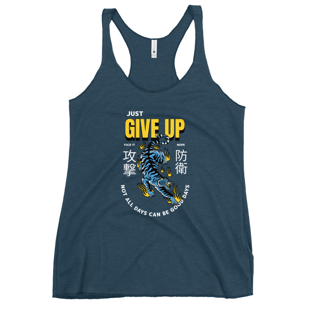 Give Up Tank Top - Blue Tiger - Women's Racerback