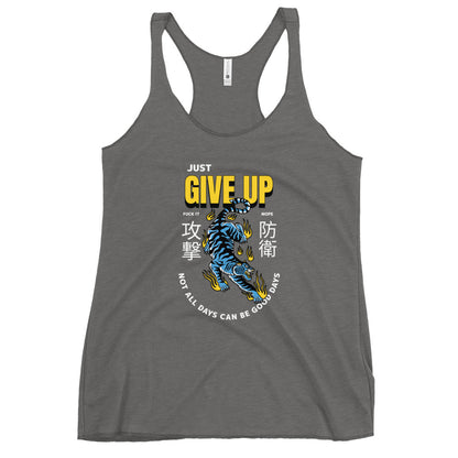 Give Up Tank Top - Blue Tiger - Women's Racerback