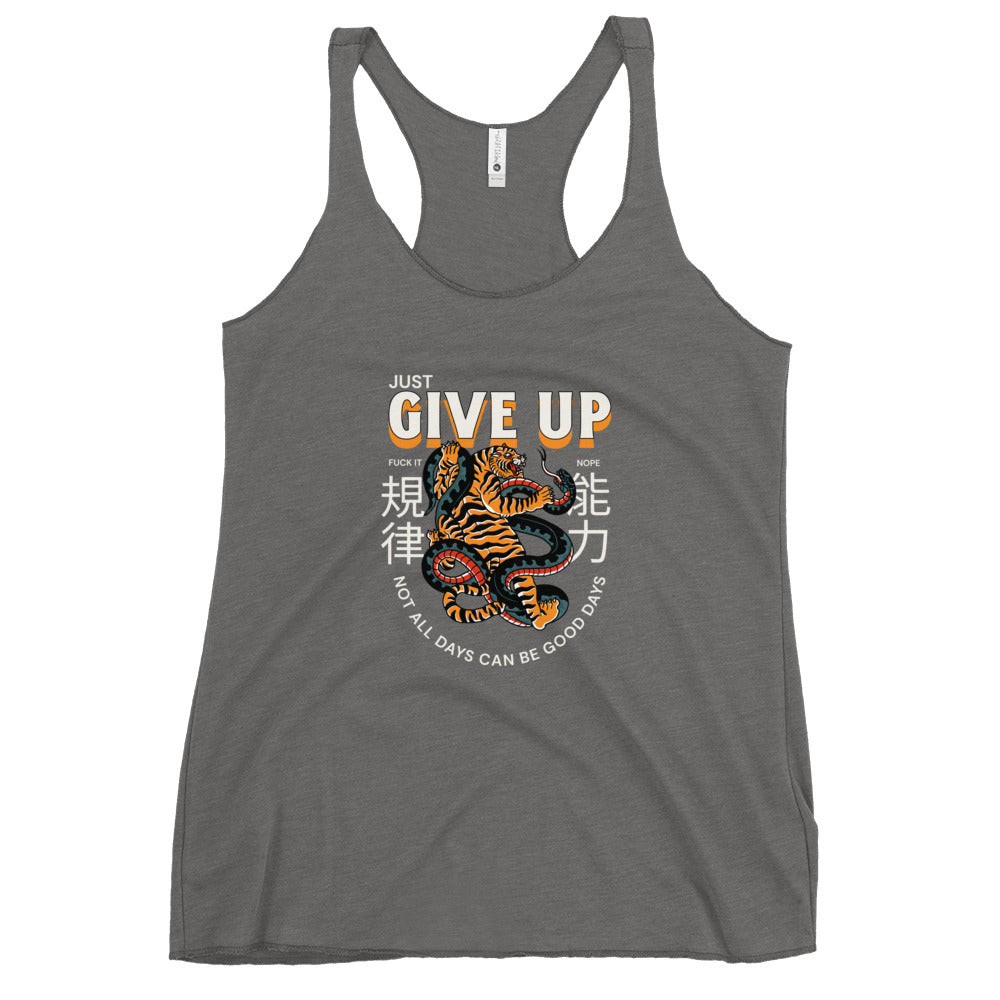 Give Up Tank Top - Tiger Snake - Women's Racerback