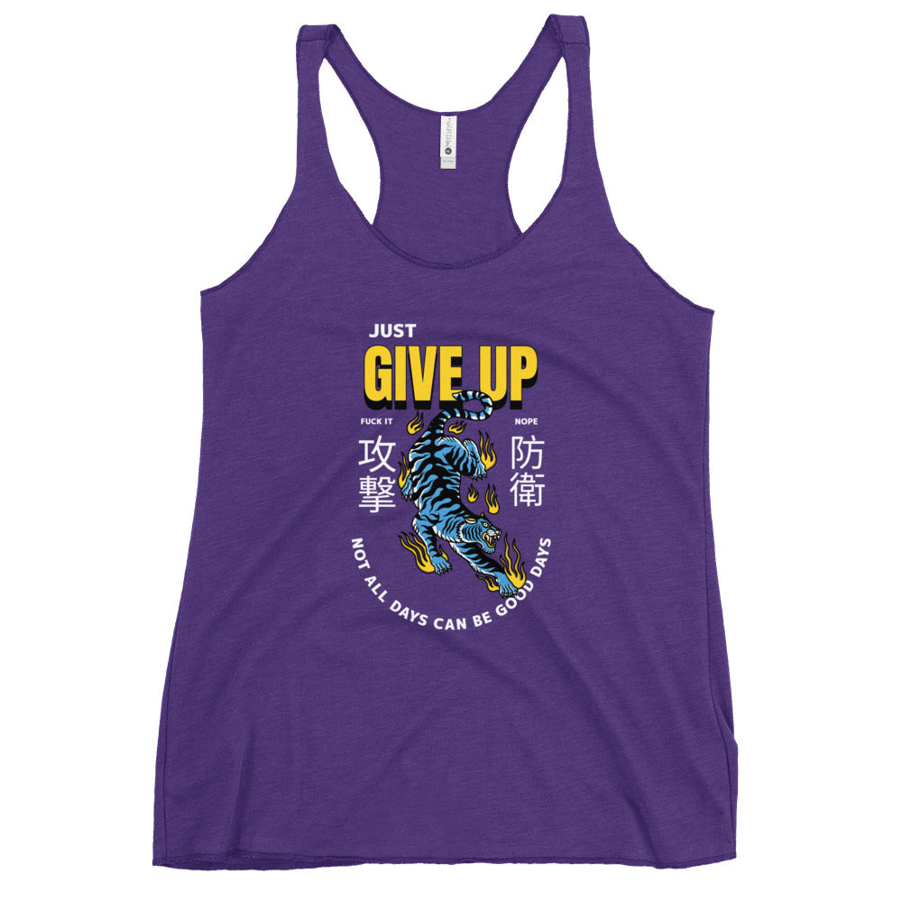 Give Up Tank Top - Blue Tiger - Women's Racerback